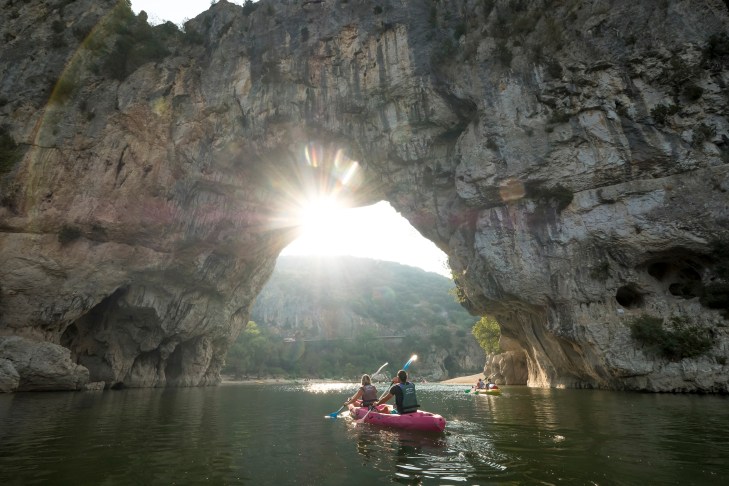 Ardèche Gorges, canoeing under the Pont d'Arc - southern Ardèche (c) Tristan Shu